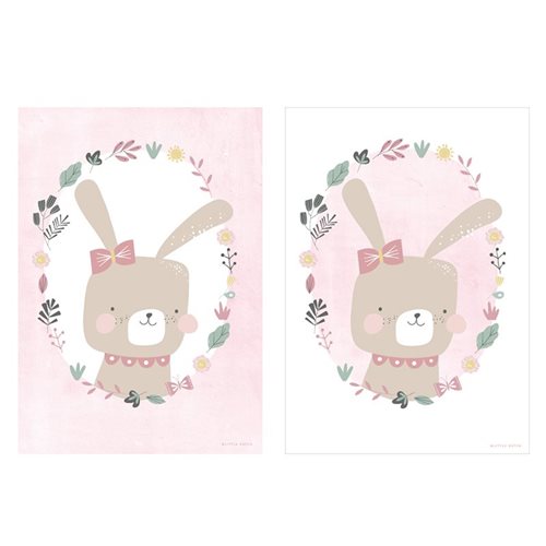 Poster Hase Rosa - A3