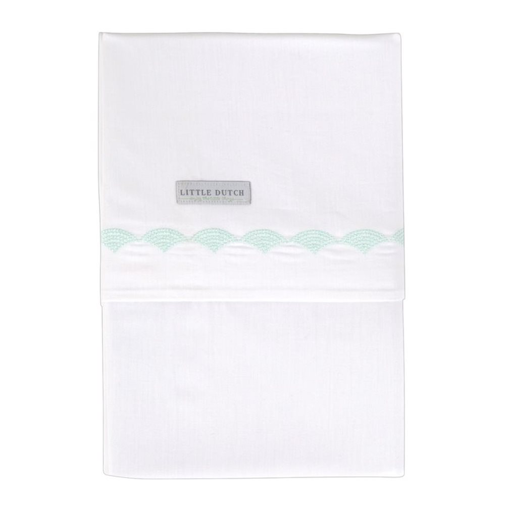 Drap De Lit Bebe Mint Waves Brode Acheter A Little Dutch Soldes Little Dutch