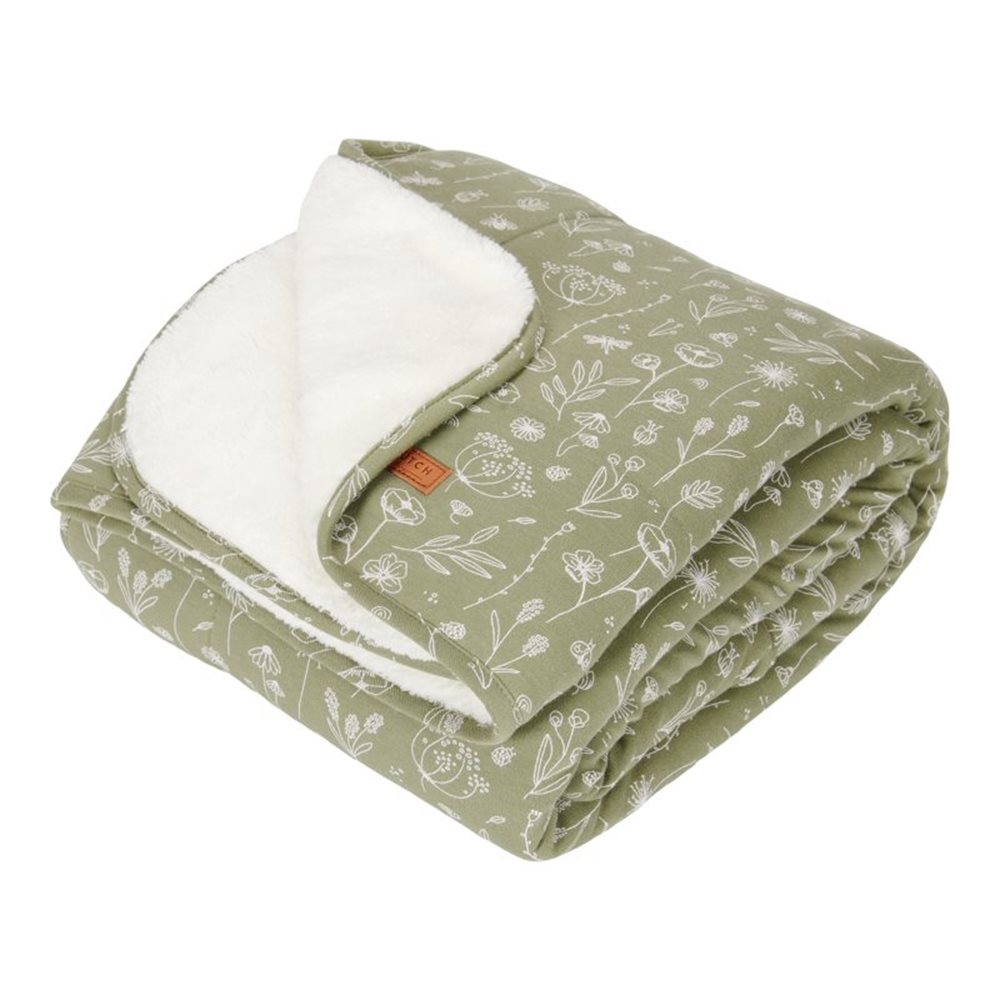 Picture of Cot blanket Wild Flowers Olive