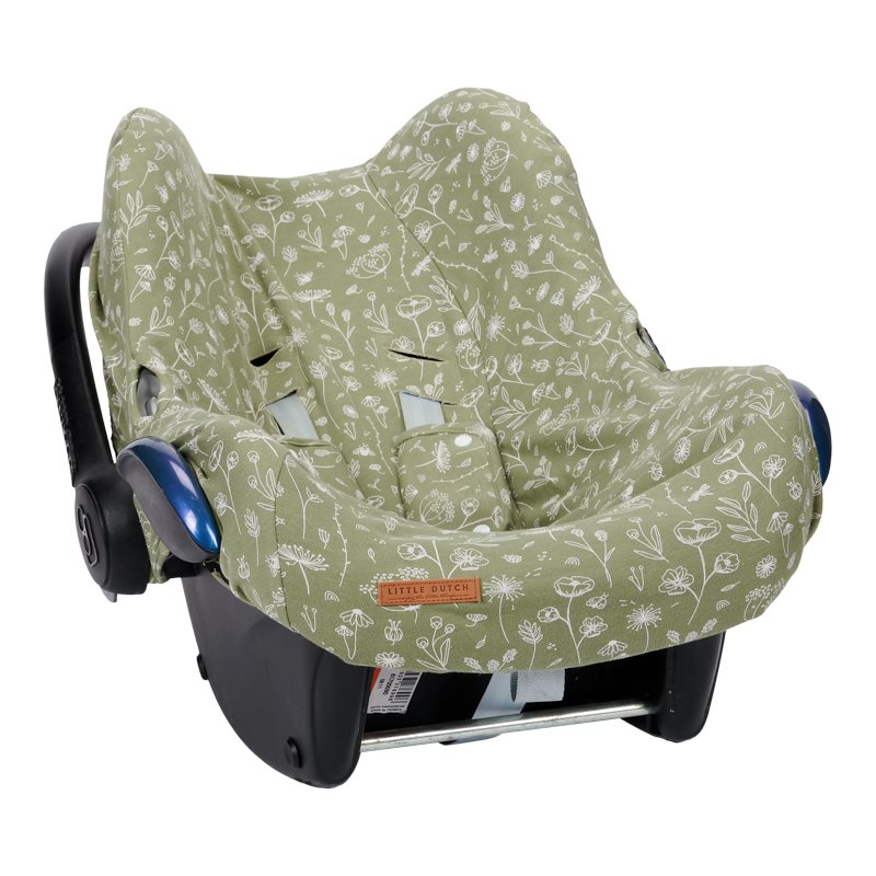 Car Seat 0 Cover Wild Flowers Olive At Little Dutch - Melange Infant Car Seat Weather Shield