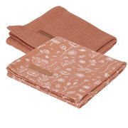 Langes Swaddles 70 x 70 Wild Flowers Rust / Pure Rust
