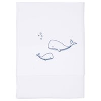 Picture of Cot sheet Ocean Blue embroidered