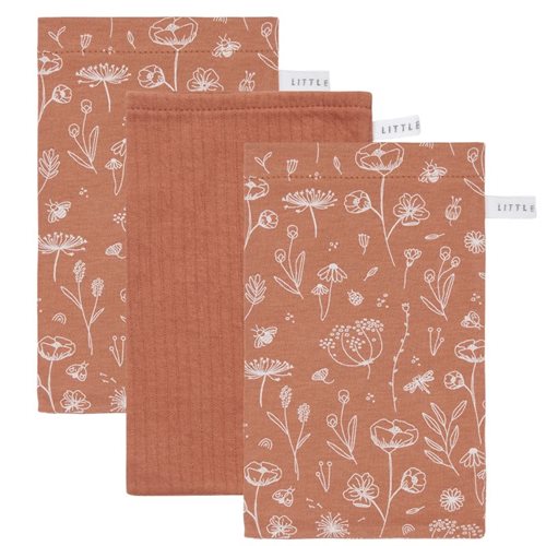 Picture of Washcloths set Wild Flowers Rust