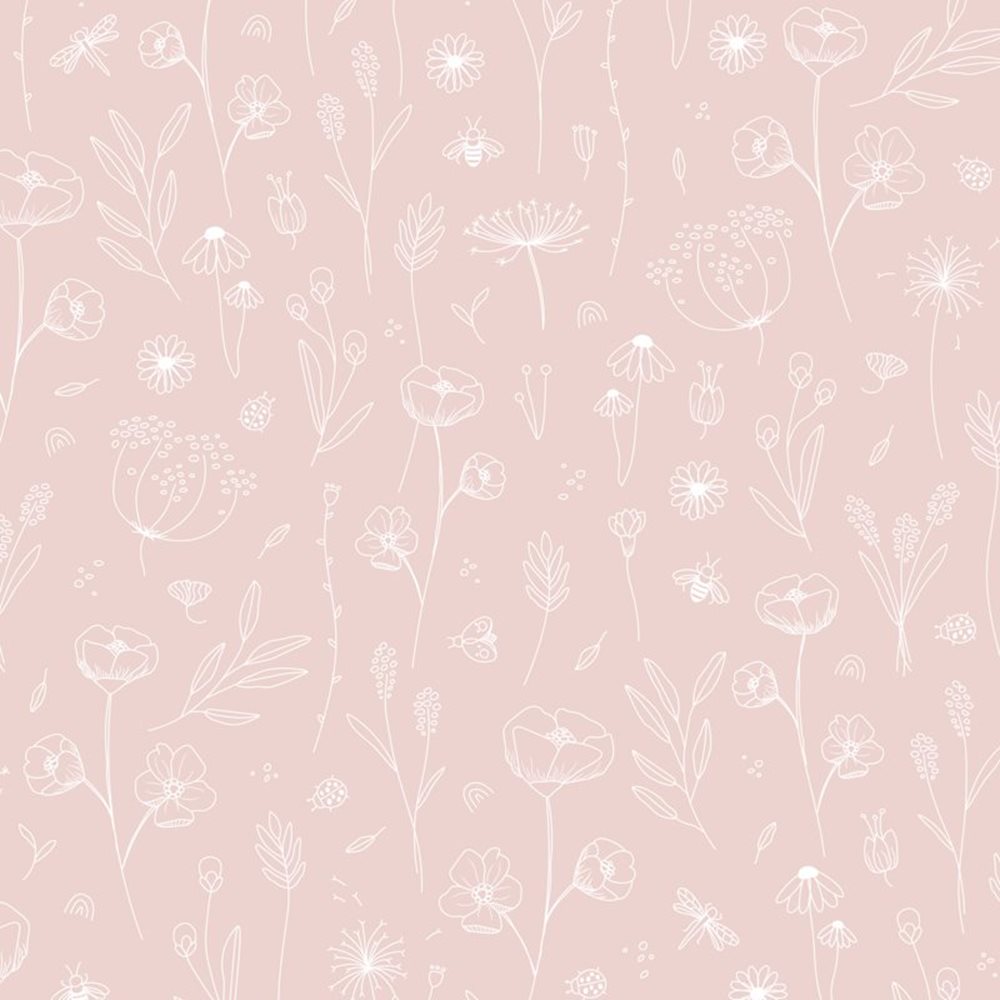 Picture of Wallpaper sample Wild Flowers Pink