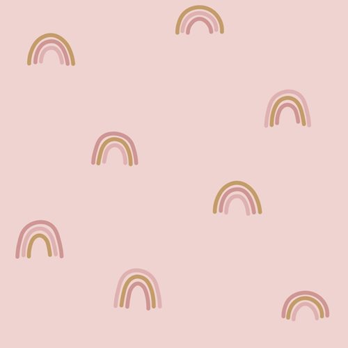 Afbeelding van Behangstaal vliesbehang - Little Rainbows Pink