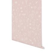 Picture of Non-Woven Wallpaper Wild Flowers Pink