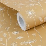 Picture of Non-Woven Wallpaper Wild Flowers Ochre