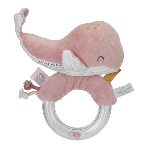 Picture of Ring rattle Whale Ocean Pink