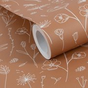 Picture of Wallpaper sample Wild Flowers Rust