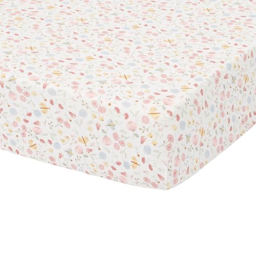 Picture of Fitted cot sheet Flowers & Butterflies