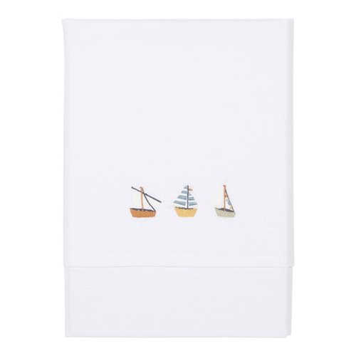 Picture of Cot Sheet Embroided Sailors Bay geborduurd