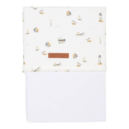 Picture of Cot Sheet Sailors Bay White