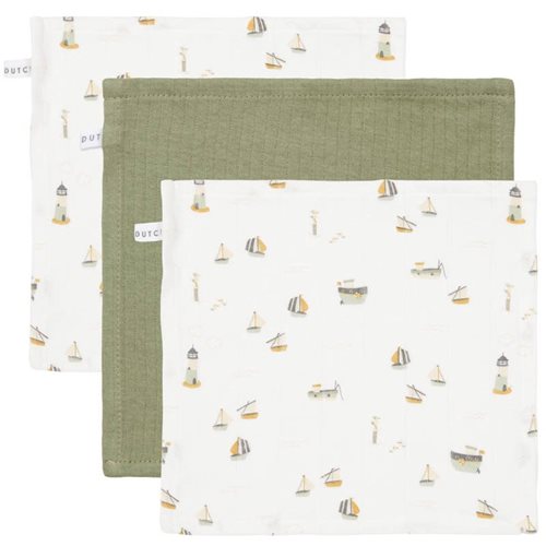 Picture of Facecloths Pure Olive / Sailors Bay White