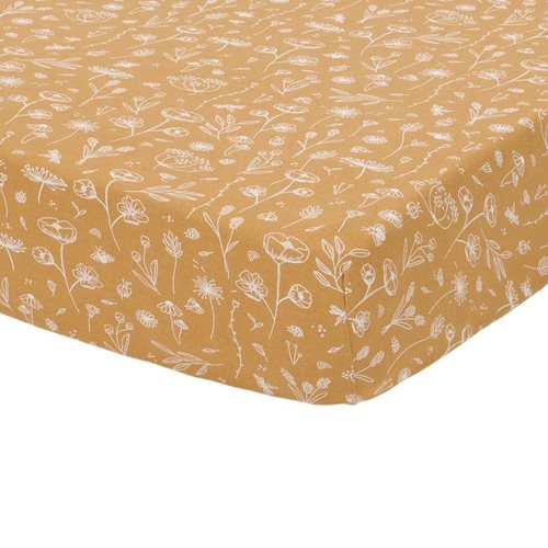 Picture of Fitted bassinet sheet Wild Flowers Ochre