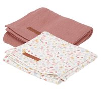 Langes Swaddles 70 x 70 Pure Pink Blush / Flowers & Butterflies
