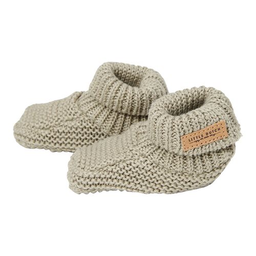 Picture of Knitted baby booties Olive - size 1