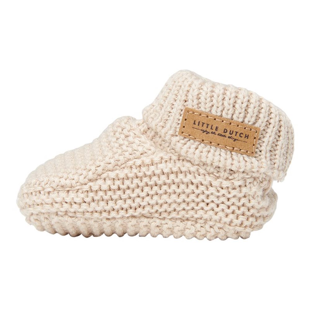 Picture of Knitted baby booties Sand - size 2