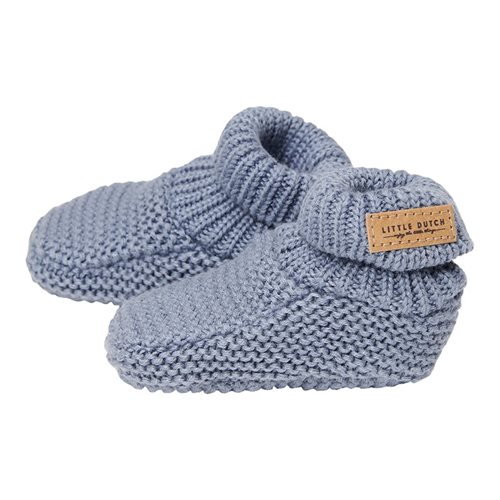 Picture of Knitted baby booties Blue - size 2