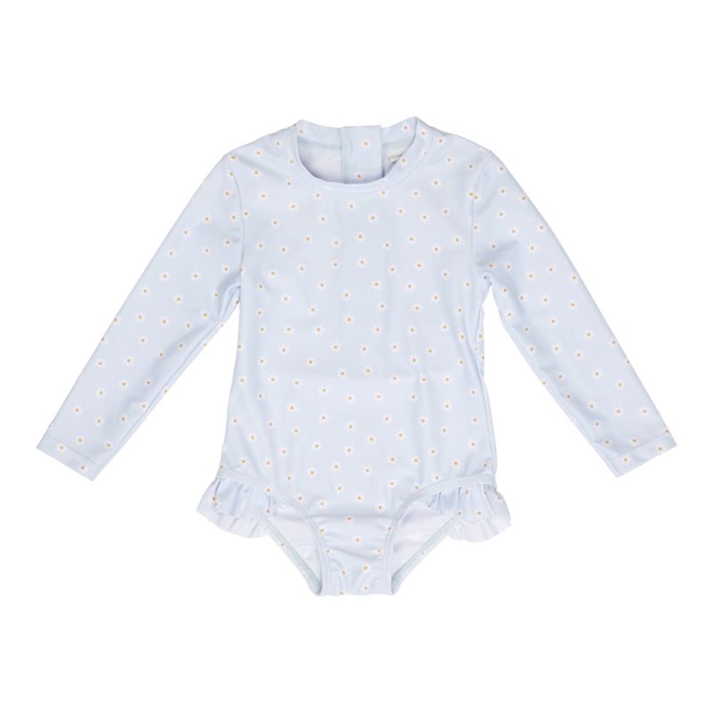Picture of Bathsuit long sleeves ruffles Daisies Blue - 74/80