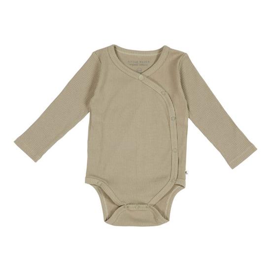 Picture of Bodysuit wrap long sleeves Rib Olive - 74/80