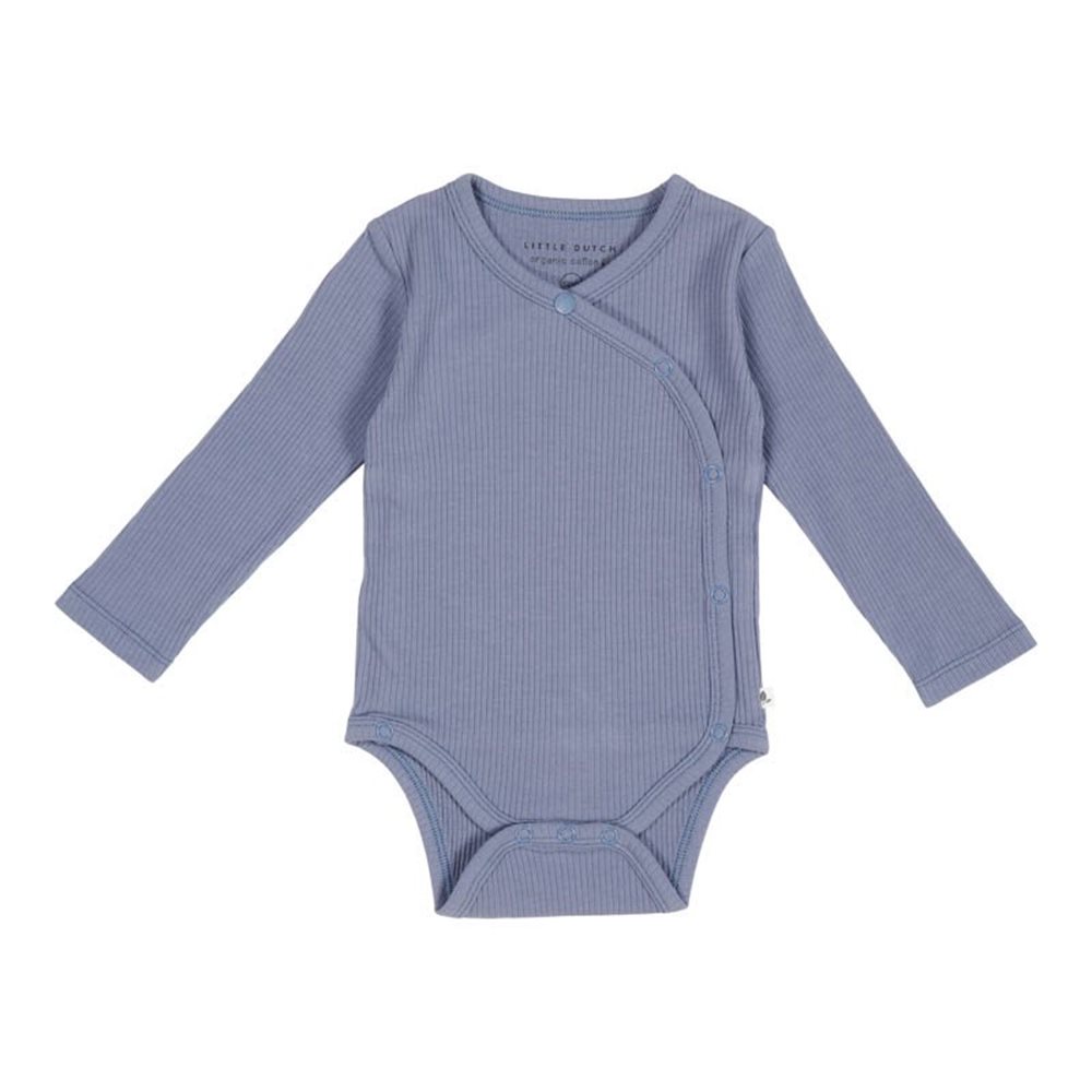 Picture of Bodysuit wrap long sleeves Rib Blue - 86/92