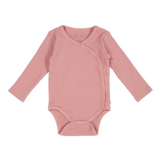 Afbeelding van Romper overslag lange mouw Rib Vintage Pink- 74/80