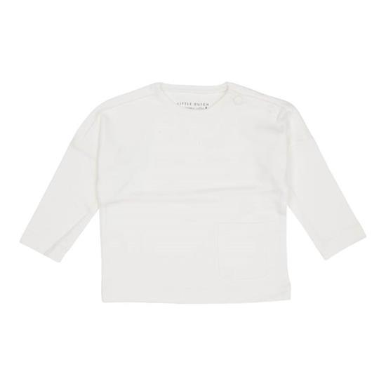 T-Shirt langärmlig mit Tasche Soft White - 50/56