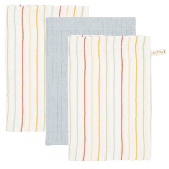 Waschhandschuhe Set Vintage Sunny Stripes/Pure Soft Blue