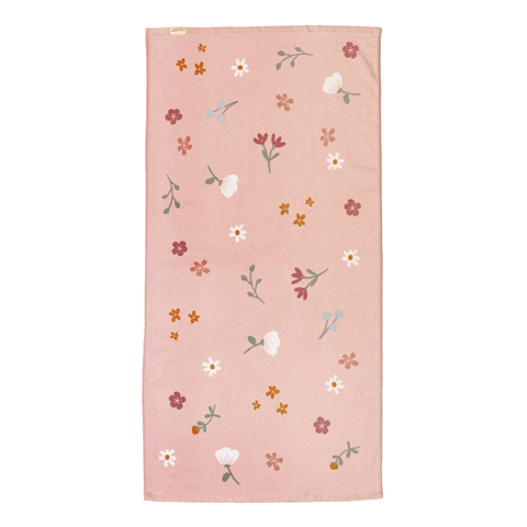 KD Spain — Bonaire Big Flowers Tropical Colorful Pink and Turquoise Beach  And Bath Towel