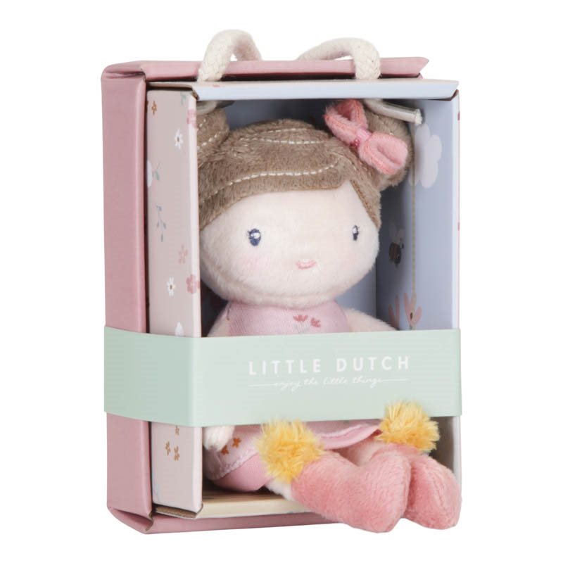  Little Dutch 4553 Muñeca de tela rosa con cesta de transporte y  accesorios - Little Pink Flowers: Juguetes y juegos