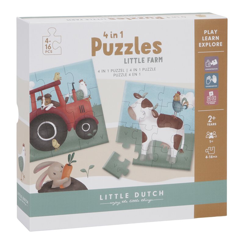 4 in 1 Puzzle-Set Little Farm kaufen von Little Dutch - Little Dutch