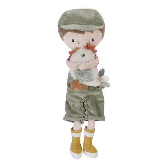 Picture of Cuddle doll Farmer Jim with chicken 35cm
