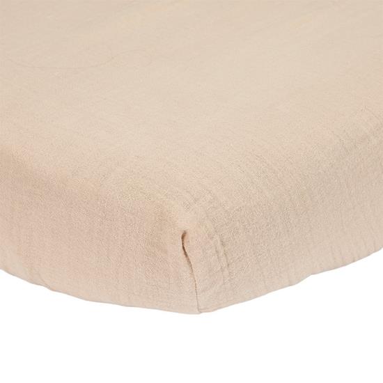 Picture of Fitted cot sheet muslin Beige