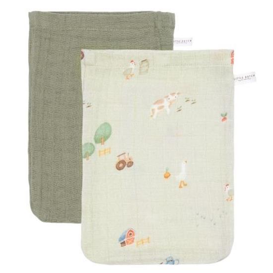Picture of Washcloths set muslin Little Farm / Olive