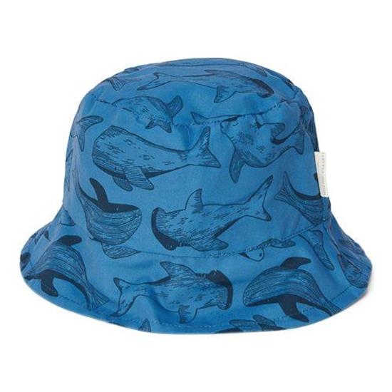 Chapeau de soleil réversible Blue / Sea life - taille 1 (62/68 - 74/80)
