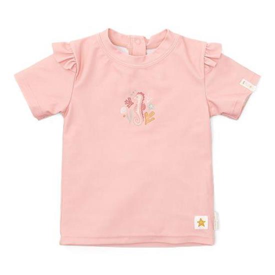 Afbeelding van Zwem T-shirt korte mouw ruches Seahorse Pink -  74/80