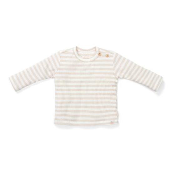 T-shirt manches longues Stripe Sand/White - 74