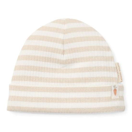 Bonnet bébé Stripe Sand/White taille 2 (taille 62 - taille 74)
