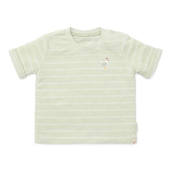 Frottee T-shirt kurzärmlig Farm Green Stripes - 74