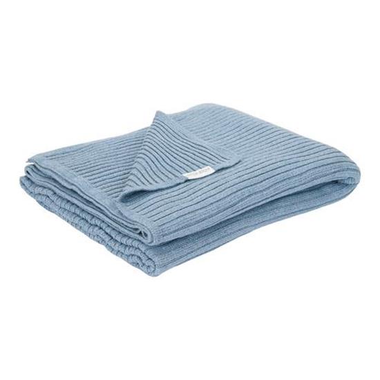 Picture of Knitted cot blanket Pure Denim Blue