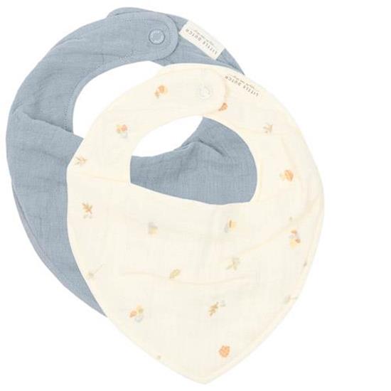 Picture of Bandana bib muslin set of 2 Forest Treasures & Denim Blue