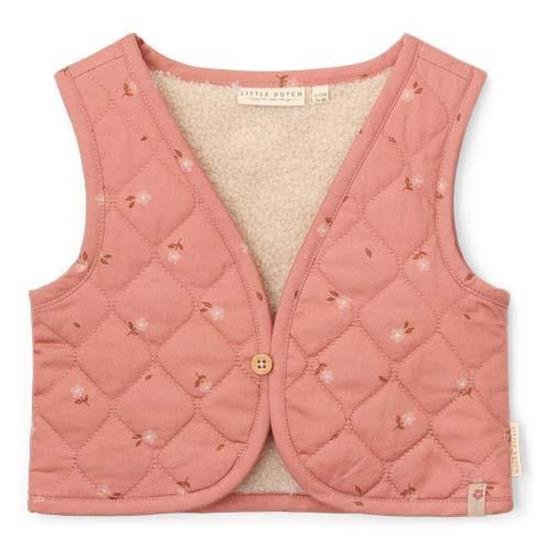 Afbeelding van Reversible gilet Sand/Warm Rose Blooming Flower - 98-104