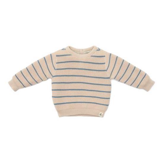 Gestrickter Pullover Ice Blue Stripe - 74