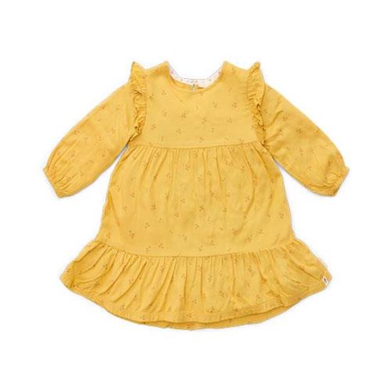 Afbeelding van Jurk lange mouw Warm Yellow Blooming Flower - 74