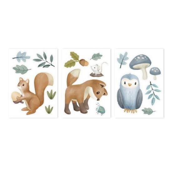 Autocollants muraux Forest Friends - 3 feuilles