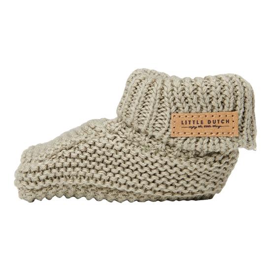 Picture of Knitted baby booties Olive - size 2