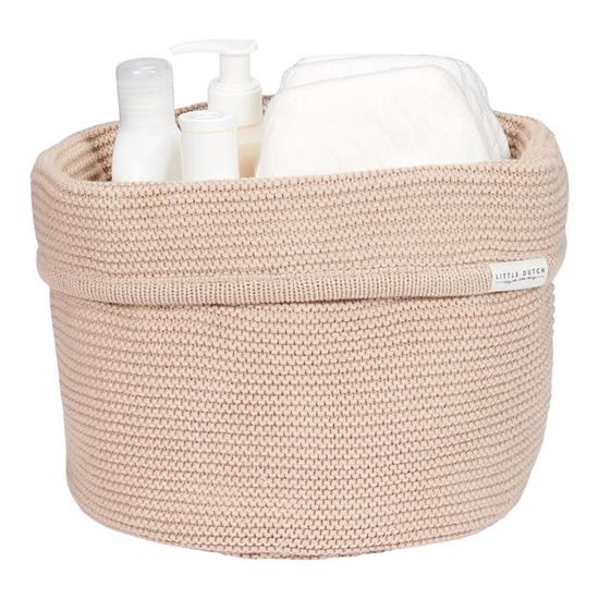 Panier de toilette tricoté rond Beige