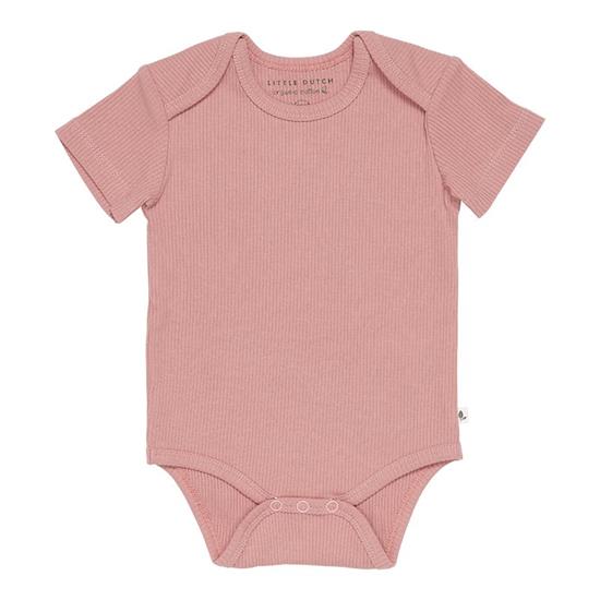 Body kurzen Ärmeln Rib Vintage Pink- 74/80