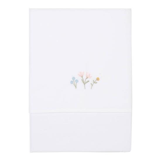 Picture of Cot Sheet Embroided Flowers & Butterflies geborduurd