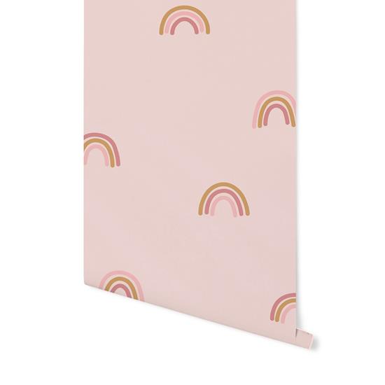 Afbeelding van Vliesbehang Little Rainbows Pink